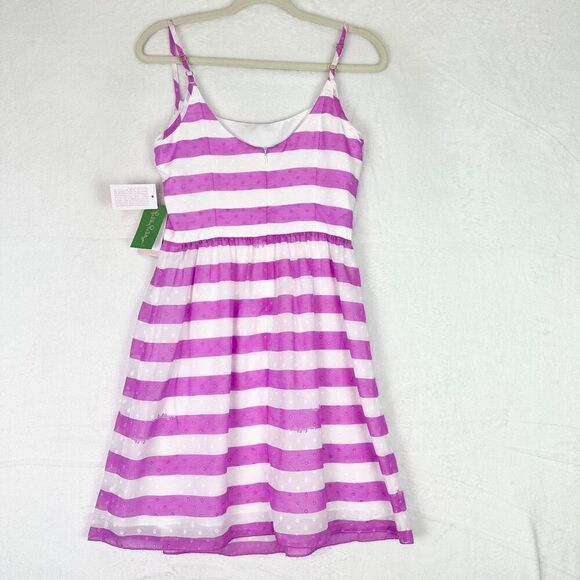 Lilly Pulitzer Antonia Dress Awning Stripe Size 4 NWT Pansy Purple - Picture 3 of 9